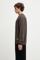 Aries sweter z dodatkiem wełny Fisherman AR2004504 brązowy AW25