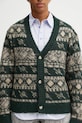 Daily Paper kardigan z dodatkiem wełny Pattern Check zielony 2521126