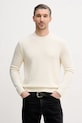 Sveter s prímesou vlny United Colors of Benetton okrúhly béžová 1444U10AZ