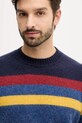 United Colors of Benetton sweter wełniany granatowy 103MK10AR