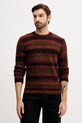 United Colors of Benetton sweter z dodatkiem wełny okrągły bordowy 1HNNK10AT