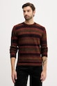 United Colors of Benetton sweter z dodatkiem wełny okrągły bordowy 1HNNK10AT
