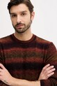 United Colors of Benetton sweter z dodatkiem wełny bordowy 1HNNK10AT