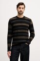 United Colors of Benetton sweter z dodatkiem wełny okrągły czarny 1HNNK10AT