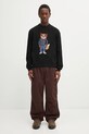 Maison Kitsuné sweter z dodatkiem wełny Dressed Fox Intarsia Wool PM00806KH0002 czarny