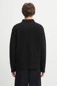 Odzież Maison Kitsuné sweter wełniany Fox Head Wool Ribbed Polo PM00213KT1149 czarny