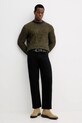 Sisley sweter z domieszką wełny 170WS104K zielony AW25