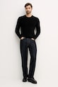 Sisley sweter z dodatkiem wełny 18AYS104I czarny AW25