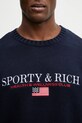 Sporty & Rich sweter bawełniany S&R Nautical Cotton granatowy WS08663177BL106