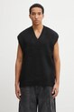Needles vestă din amestec de lână groase negru RW359