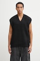 Needles vestă din amestec de lână groase negru RW359