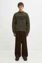 Human Made sweter wełniany MOC NECK HM30CS011 zielony