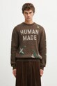 Human Made sweter z dodatkiem wełny GRAPHIC wzorzyste brązowy HM30CS014