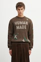 Human Made sweter z dodatkiem wełny GRAPHIC wzorzyste brązowy HM30CS014