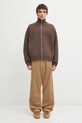 Axel Arigato kardigan z dodatkiem wełny Core Zip-Up Sweater A2143005 brązowy