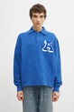 Axel Arigato sweter Team Polo Sweater gładkie niebieski A0950002