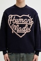 Human Made sweter z dodatkiem wełny KNITTED SWEATER granatowy HM30CS035