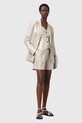 AllSaints szorty lniane AVERIE tkanina srebrny W069QC