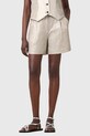 AllSaints szorty lniane AVERIE W069QC srebrny AW25