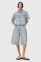 Дънков къс панталон AllSaints LOUIE памук син W077EC