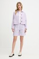 Σορτς από λινό Pepe Jeans PL801198 μωβ AW25