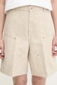 Carhartt WIP szorty z domieszką lnu W' Branford Double Knee beżowy I035574.502