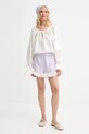 Лляні шорти The Sleeper PFSH01P009R фіолетовий AW25