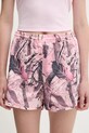 adidas Originals pantaloni scurți Satin Shorts panza roz KC8808