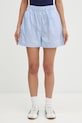 Sporty & Rich szorty bawełniane Eden Script Poplin bawełna niebieski SH01260673ST61
