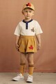Dječje pamučne kratke hlače Mini Rodini Camp Rodini Planet friendly smeđa 2563010013