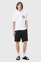 Шорти з домішкою льону AllSaints HANBURY бавовна чорний M022TA