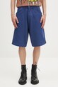 Бавовняні шорти Sky High Farm Work shorts гладкий темно-синій SHF07P021