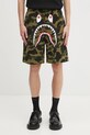 A Bathing Ape szorty bawełniane Camo Shark wzorzyste zielony 001SPL301009M