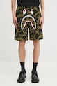 A Bathing Ape szorty bawełniane Camo Shark wzorzyste zielony 001SPL301009M