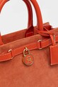 Semišová kabelka Tommy Hilfiger oranžová AW0AW17469