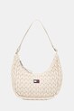Τσάντα Tommy Jeans απλικέ μπεζ AW0AW17546