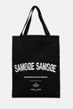 Samsoe Samsoe torebka bawełniana SAPRINT wzorzyste czarny U25200001