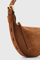 AllSaints torebka zamszowa HALFMOON brązowy W334XC