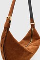 AllSaints torebka zamszowa HALFMOON brązowy W337XC