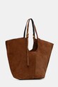 AllSaints geantă de piele întoarsă ARA W338XC maro AW25