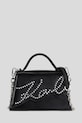 Шкіряна сумочка Karl Lagerfeld K/SIGNATURE аплікація чорний A3W30044