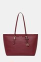 MICHAEL Michael Kors torebka skórzana QUINN skóra licowa bordowy 30T5GQNT9L