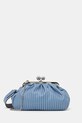 Δερμάτινη τσάντα Weekend Max Mara RUBENS λείο δέρμα μπλε 2525516224600