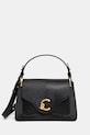 Kožená kabelka Coccinelle COCCINELLE C-ME BIMATERI. nášivka černá E1.T1R.18.02.01