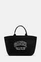 GANNI torebka bawełniana Shopper XXL Contrasted Logo tekstylny czarny A6680