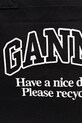 GANNI torebka bawełniana Shopper XXL Contrasted Logo czarny A6680