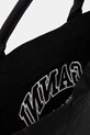 GANNI torebka bawełniana Shopper XXL Contrasted Logo A6680 czarny