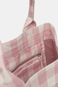 GANNI borsa a mano in cotone Shopper XXL Pocket Vichy rosa A6894