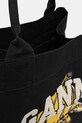 GANNI borsa a mano in cotone Shopper XXL Pocket Banana Print nero A6896