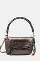 Desigual torebka HALF LOGO TROKEL DARK SILVE nie mieści A4 srebrny 25WAXPAQ
